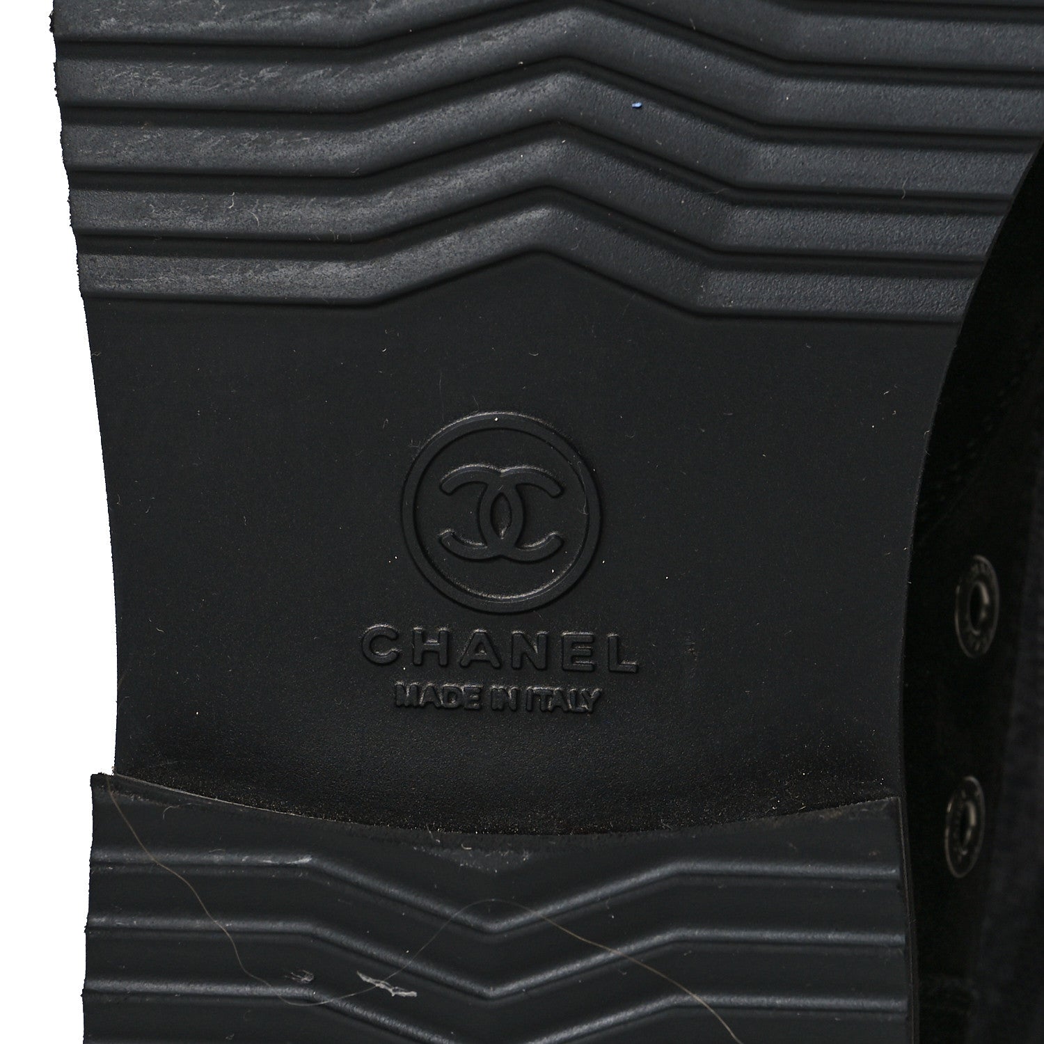 Chanel Toile Suede Calfskin CC Lace Up Short Boots 37 Dark Grey 8 of 10