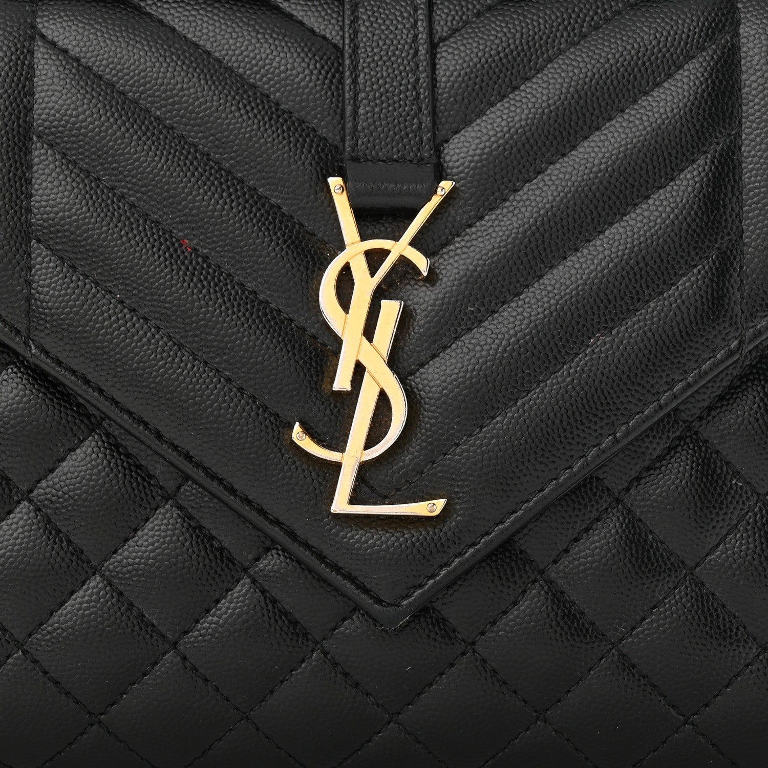 Saint Laurent Grain De Poudre Textured Mixed Matelasse Triquilt Medium Monogram Satchel Black 8 of 14