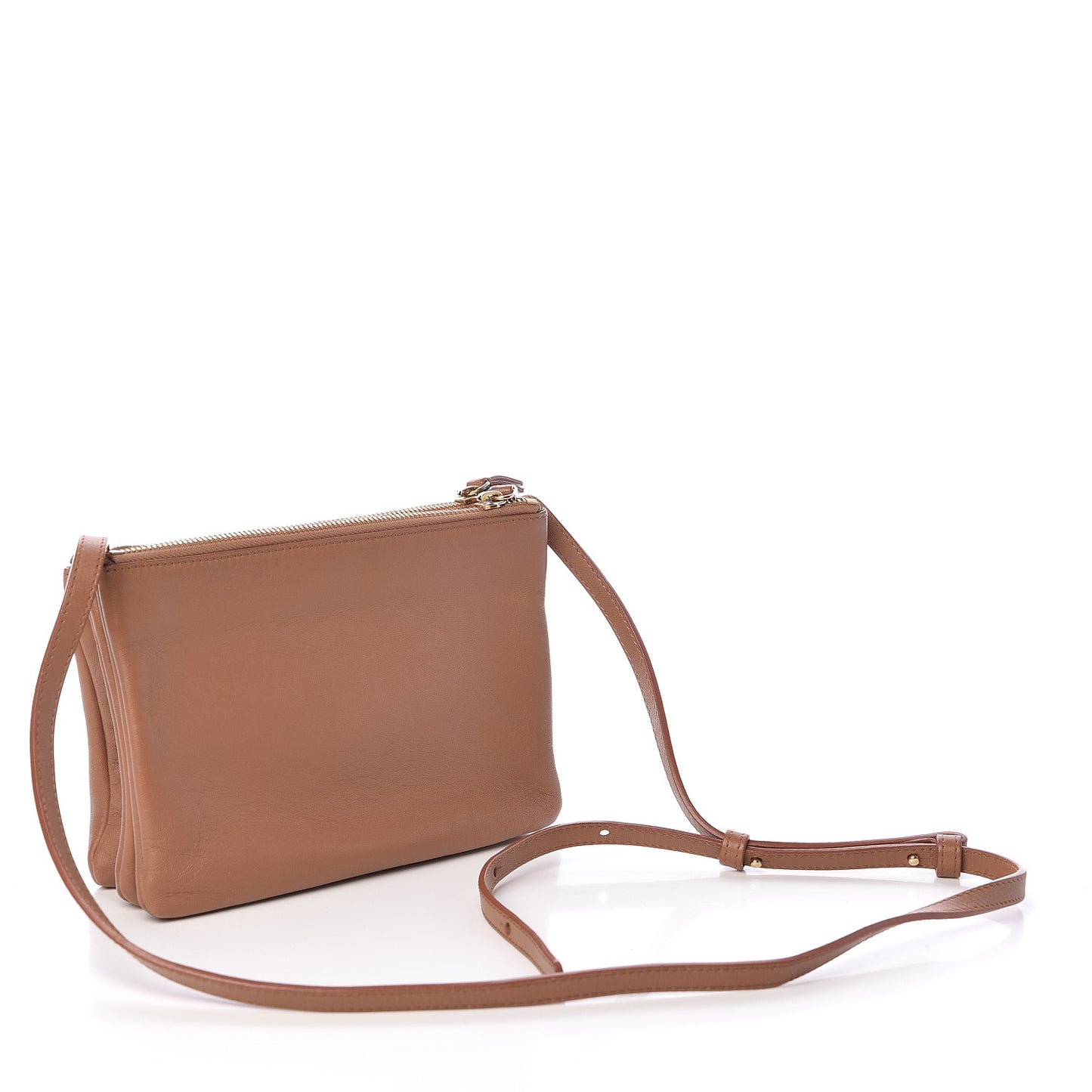 Lambskin Small Trio Crossbody Bag Tan