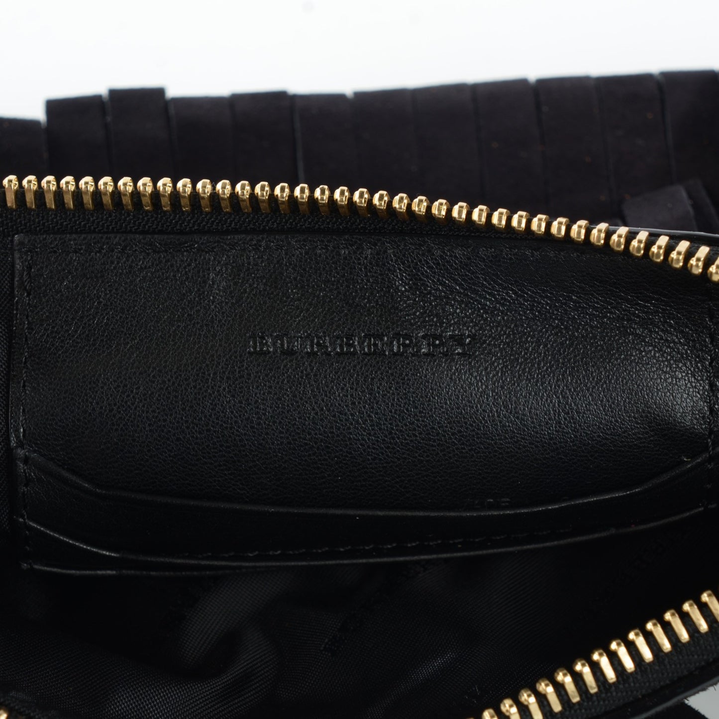 Suede Fringe Peyton Crossbody Clutch Bag Black
