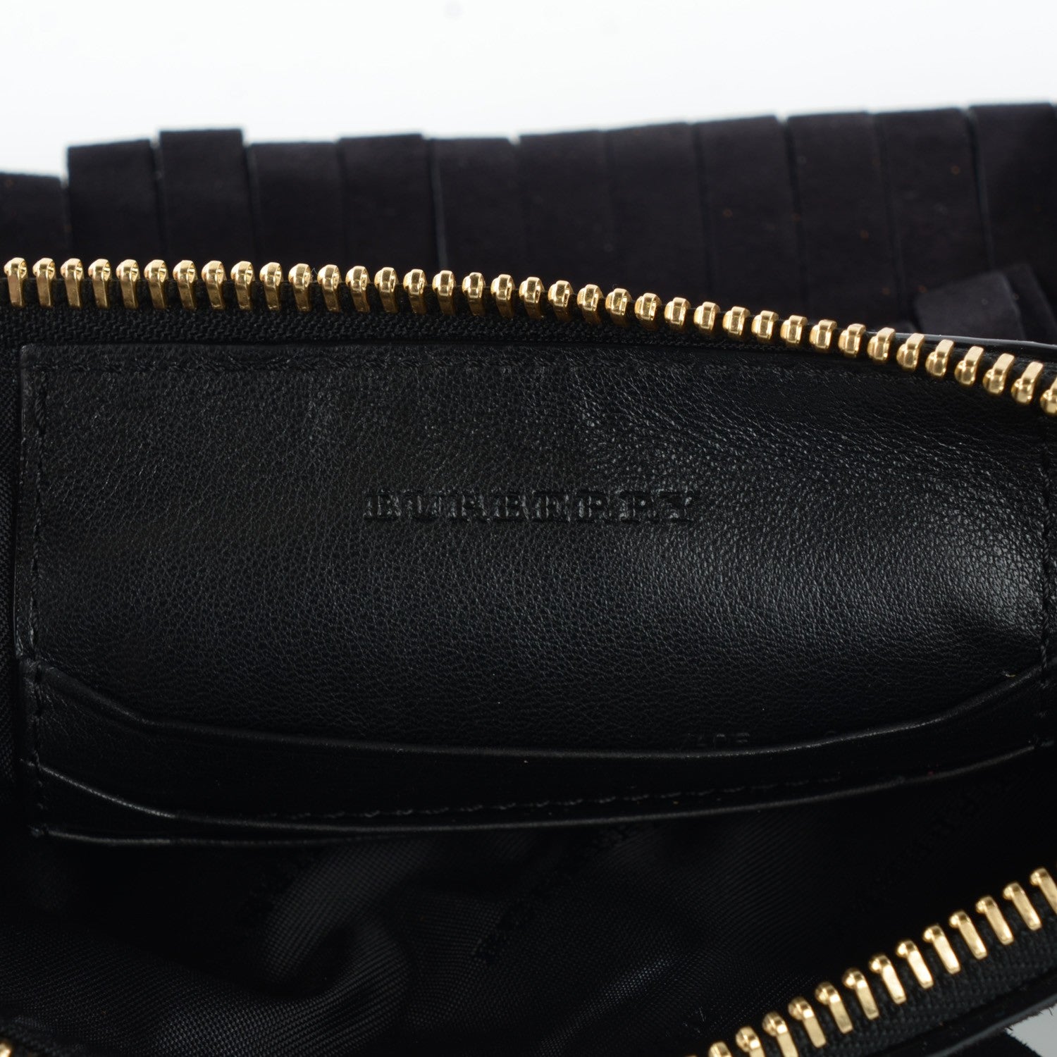 Burberry Suede Fringe Peyton Crossbody Clutch Bag Black 9 of 12