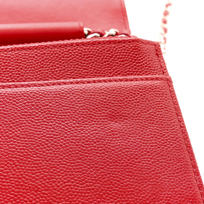 Chanel Caviar Sevruga Wallet on Chain WOC Red 12 of 12