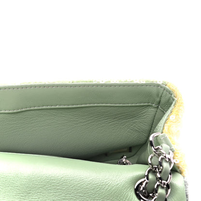 Chanel Sequin Mini Waterfall Flap Green Light Green Yellow 15 of 18