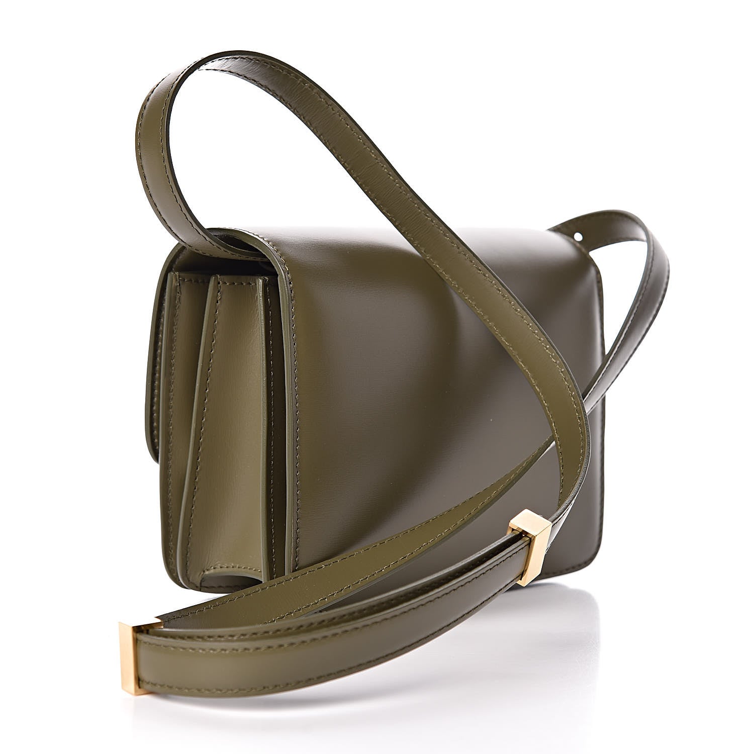 Celine Box Calfskin Small Classic Box Flap Bag Army Green 3 of 10
