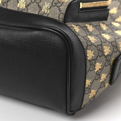 Gucci GG Supreme Monogram Bees Print Small Day Backpack Beige Oro Black 10 of 10