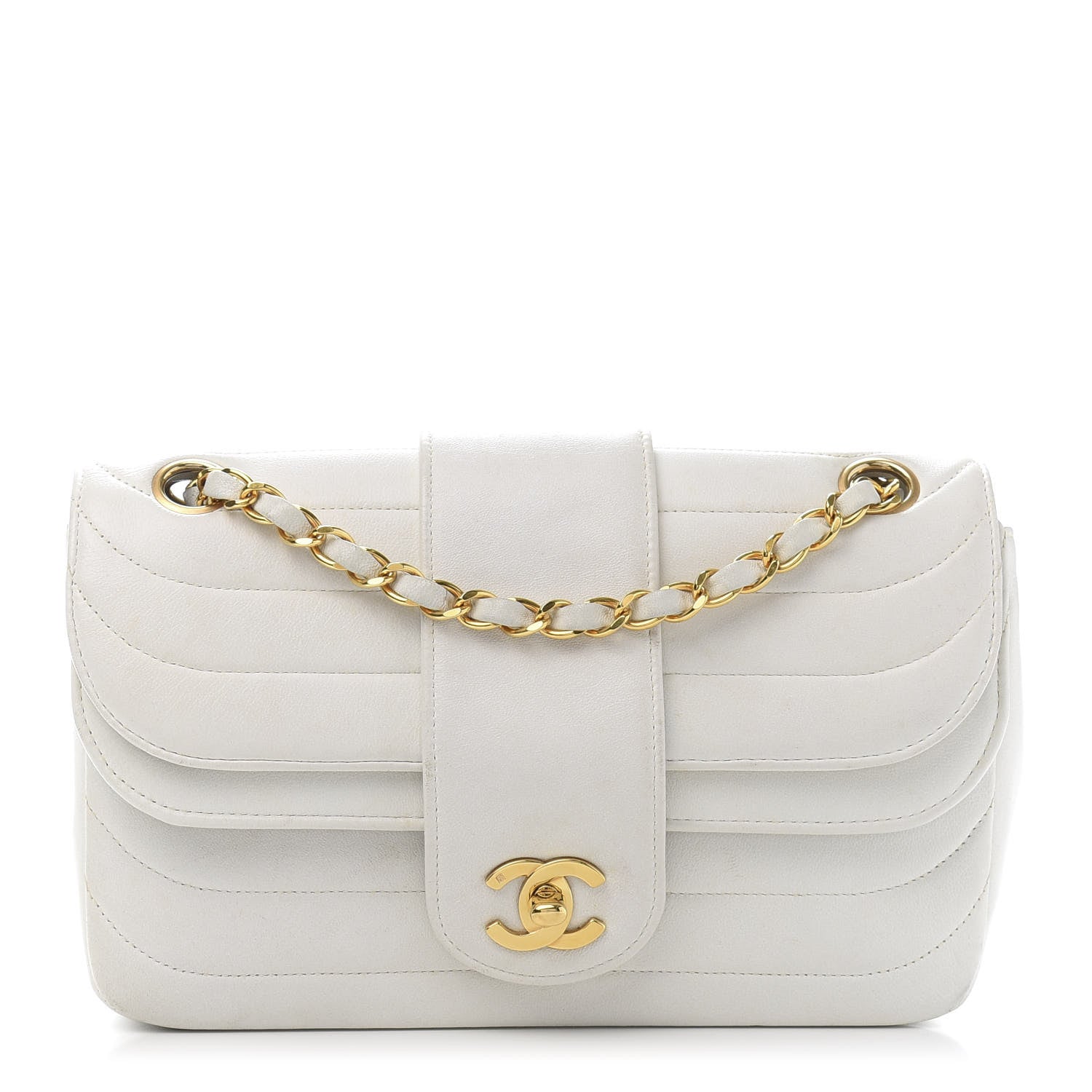 Chanel Lambskin Horizontal Quilted Small Double Flap White 1 of 13