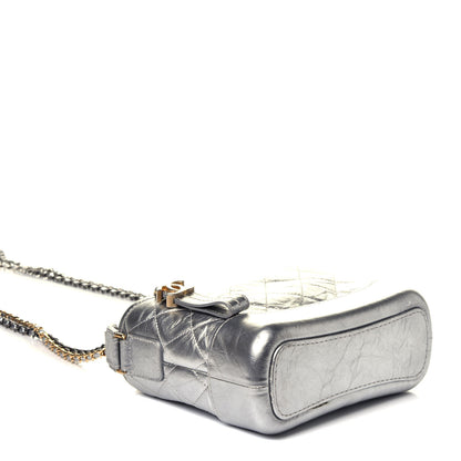 Chanel Metallic Aged Calfskin Quilted Small Gabrielle Hobo Silver 4 of 9