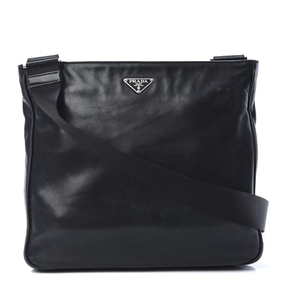 Prada Nappa Flat Messenger Bag Black 1 of 15