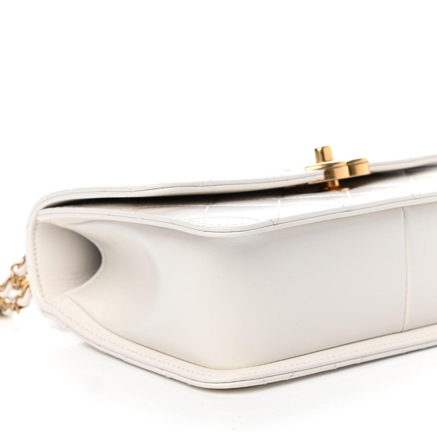 Calfskin Quilted Perfect Fit Flap White
