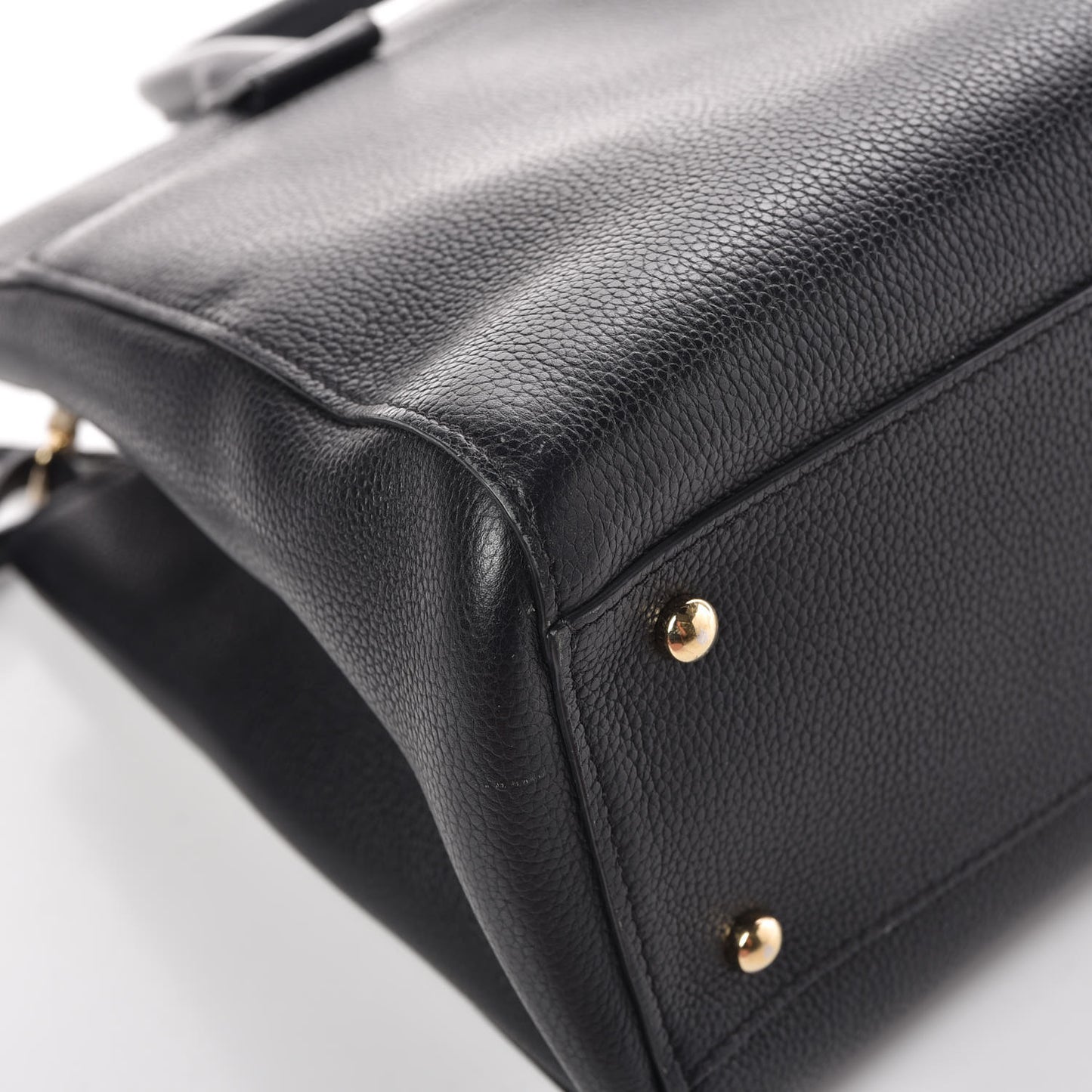 Grained Calfskin Small Neo Executive Shopper Tote Black