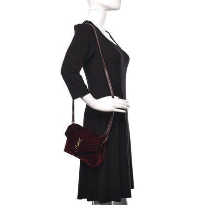 Saint Laurent Velvet Y Quilted Monogram Toy Loulou Crossbody Bag French Burgundy 2 of 11