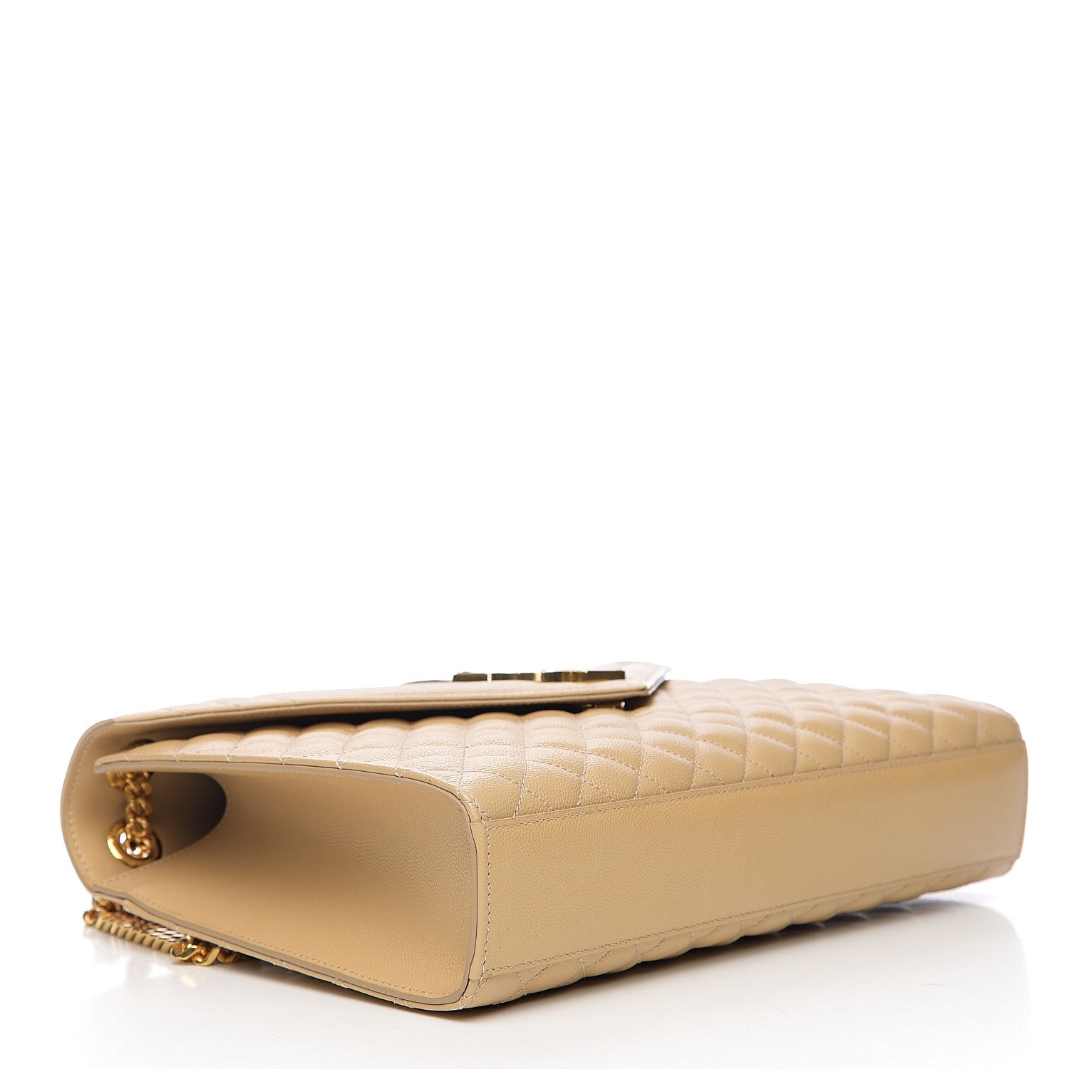 Saint Laurent Grain De Poudre Mixed Matelasse Large Triquilt Monogram Satchel Nude Powder 3 of 9