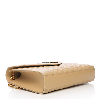Saint Laurent Grain De Poudre Mixed Matelasse Large Triquilt Monogram Satchel Nude Powder 3 of 9