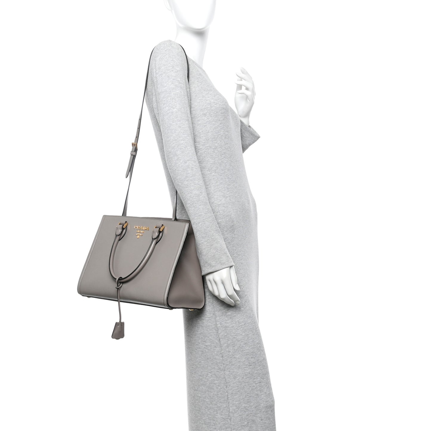 Saffiano Soft Calfskin Tote Argilla