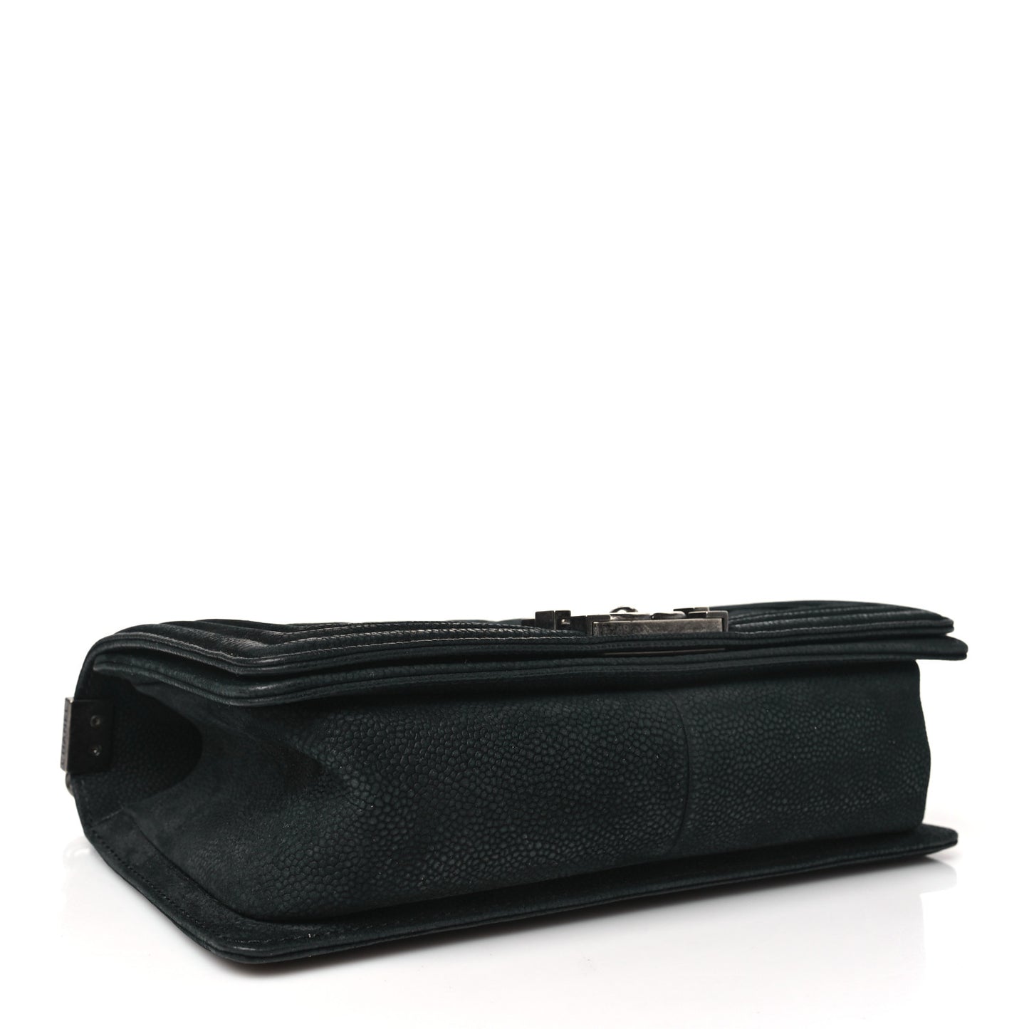 Bullskin Suede Caviar Quilted Medium Boy Flap Black