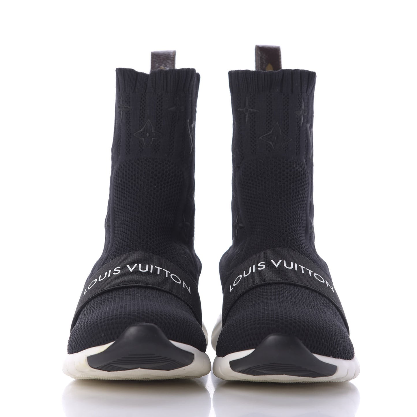 Monogram Stretch Fabric Aftergame Sneaker Boots 35.5 Black