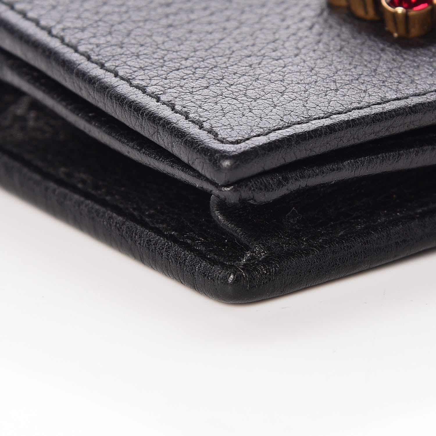 Gucci Calfskin Crystal Double G Card Case Black 8 of 10