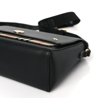 Burberry Grainy Calfskin Vintage Check Note Crossbody Bag Black 8 of 8