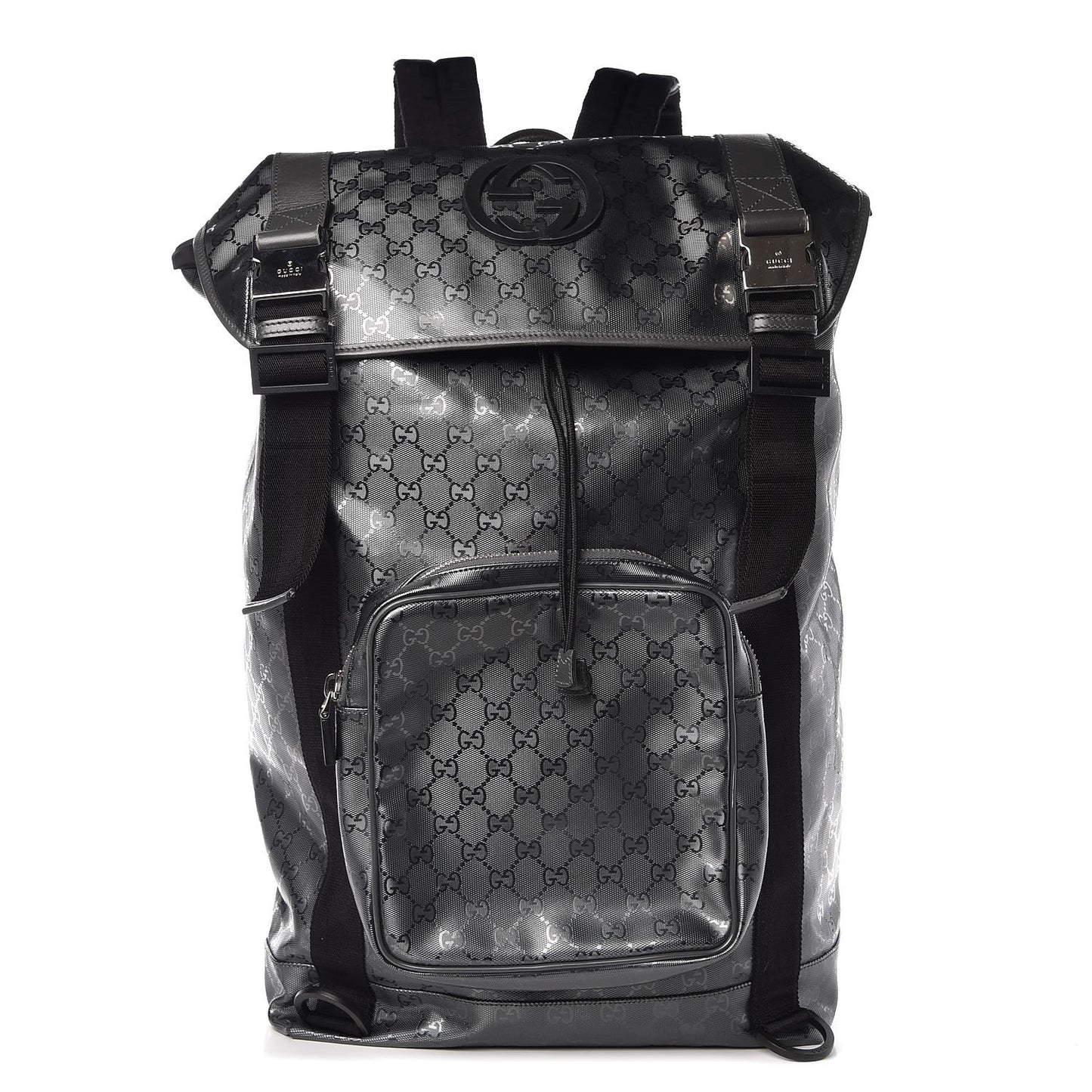 Imprime Monogram Large Interlocking G Double Buckle Backpack Platinum Grey