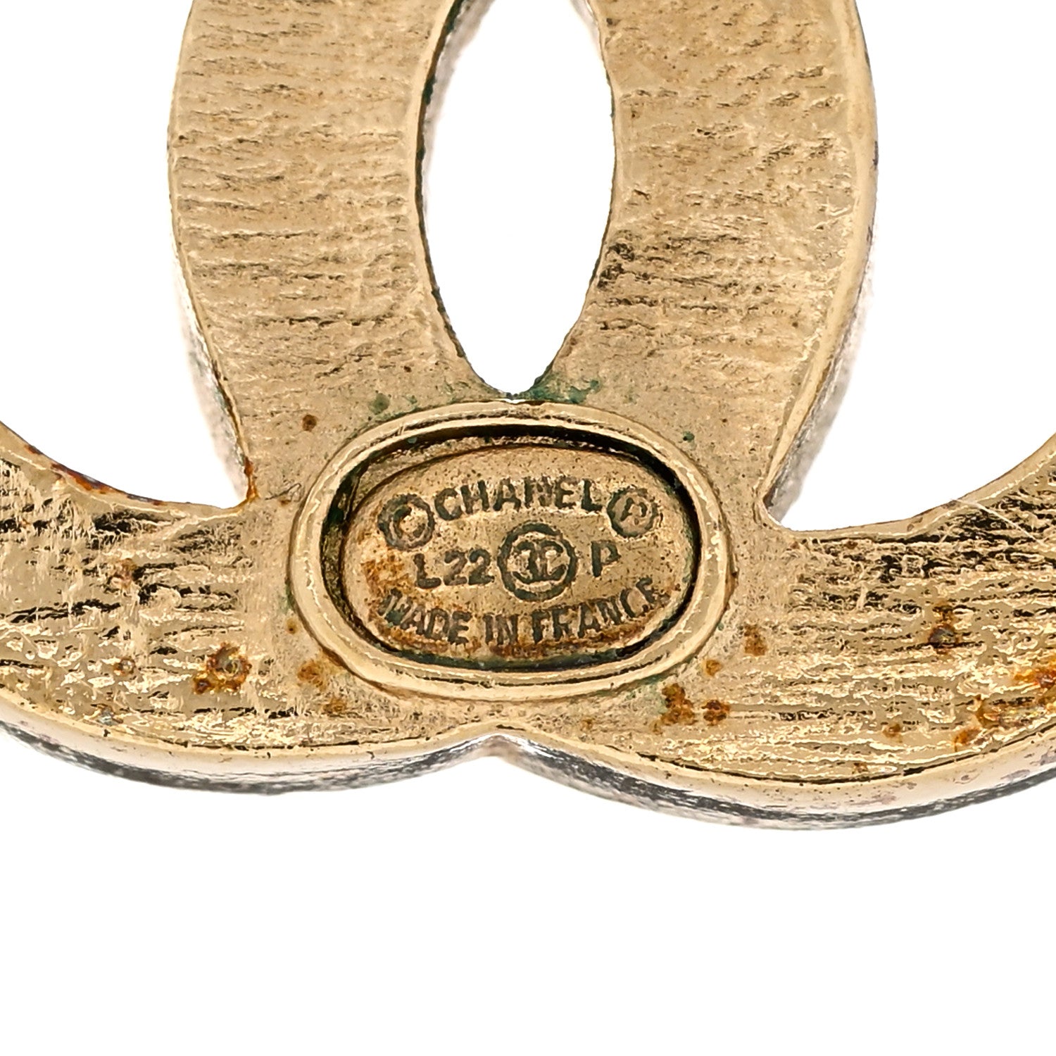 Chanel Crystal CC Earrings Gold 4 of 4