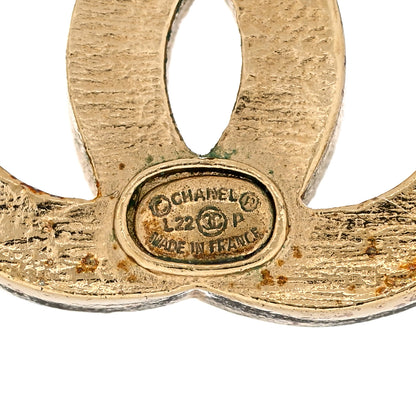 Chanel Crystal CC Earrings Gold 4 of 4