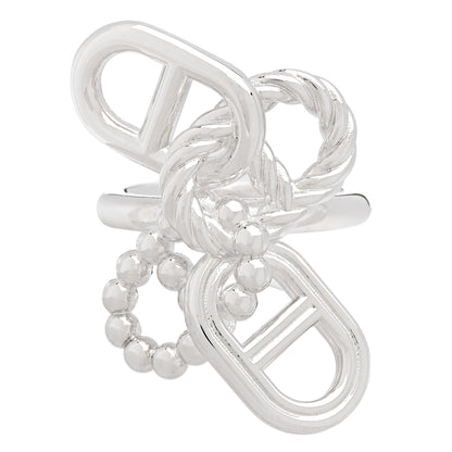 Hermes Sterling Silver Chaine d'Ancre Alea II Multi Link Ring 56 7.5 1 of 5