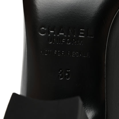 Chanel Lambskin Cap Toe CC Uniform Pumps 35 Black 7 of 11