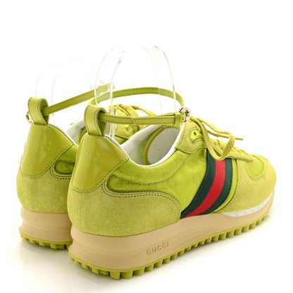 Gucci GG Suede Monogram Web Re-Motion Sneakers 37 Green 4 of 8