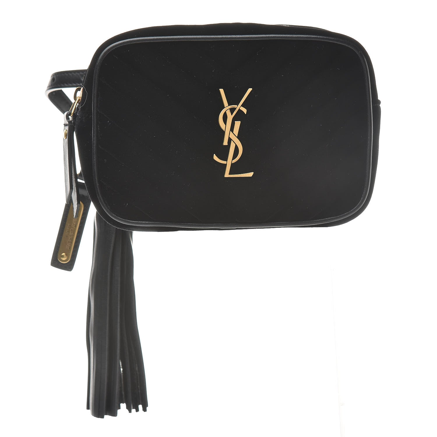 Saint Laurent Velour Matelasse Monogram Lou Belt Bag Black 1 of 10