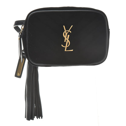 Saint Laurent Velour Matelasse Monogram Lou Belt Bag Black 1 of 10
