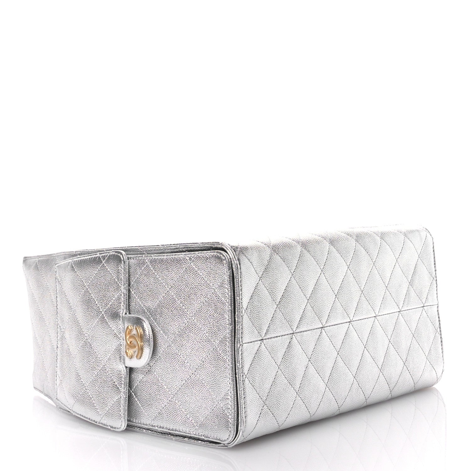 Chanel Metallic Caviar Quilted Medium Chanel 25 Handbag Silver 5 of 12