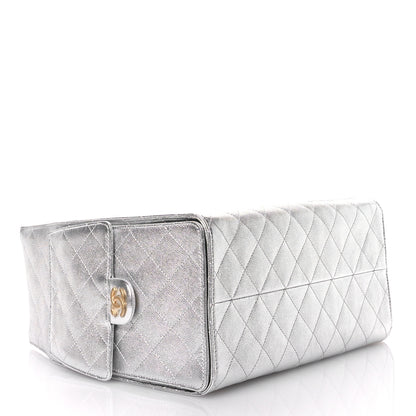 Chanel Metallic Caviar Quilted Medium Chanel 25 Handbag Silver 5 of 12