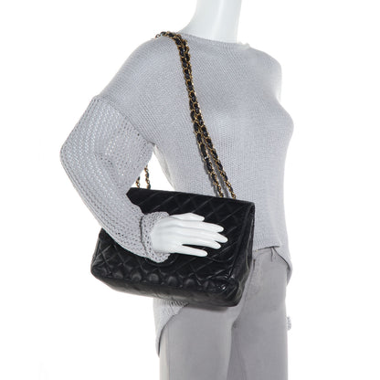 Chanel Lambskin Quilted Jumbo Single Flap Black 2 of 8