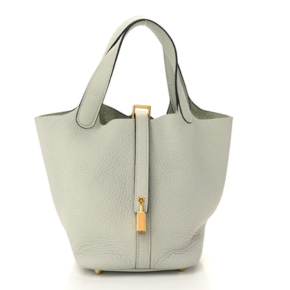 Hermes Taurillon Clemence Picotin Lock 18 Gris Neve 1 of 10