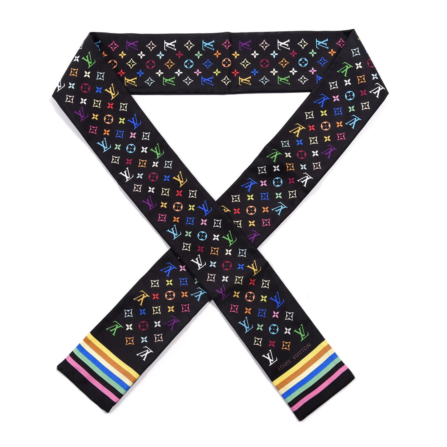 Louis Vuitton Silk Monogram Multicolor Bandeau Black 1 of 3