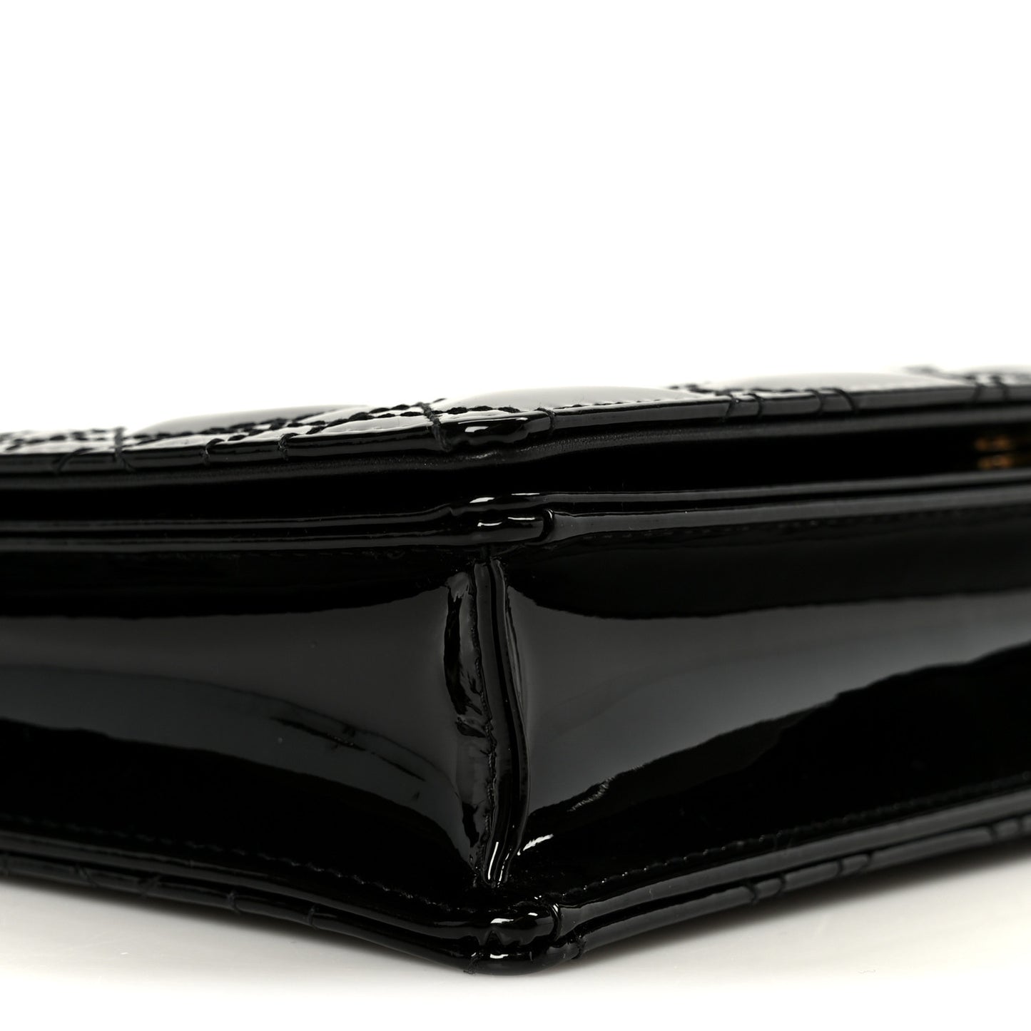 Patent Cannage Lady Dior Convertible Clutch Black