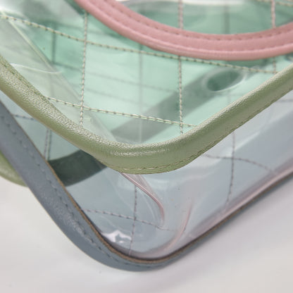 Chanel Lambskin PVC Quilted Medium Coco Splash Flap Blue Green 12 of 13