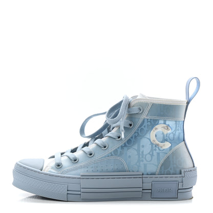 Christian Dior X DANIEL ARSHAM Technical Canvas Oblique Mens B23 High Top Sneakers 36 Blue Beige 1 of 10