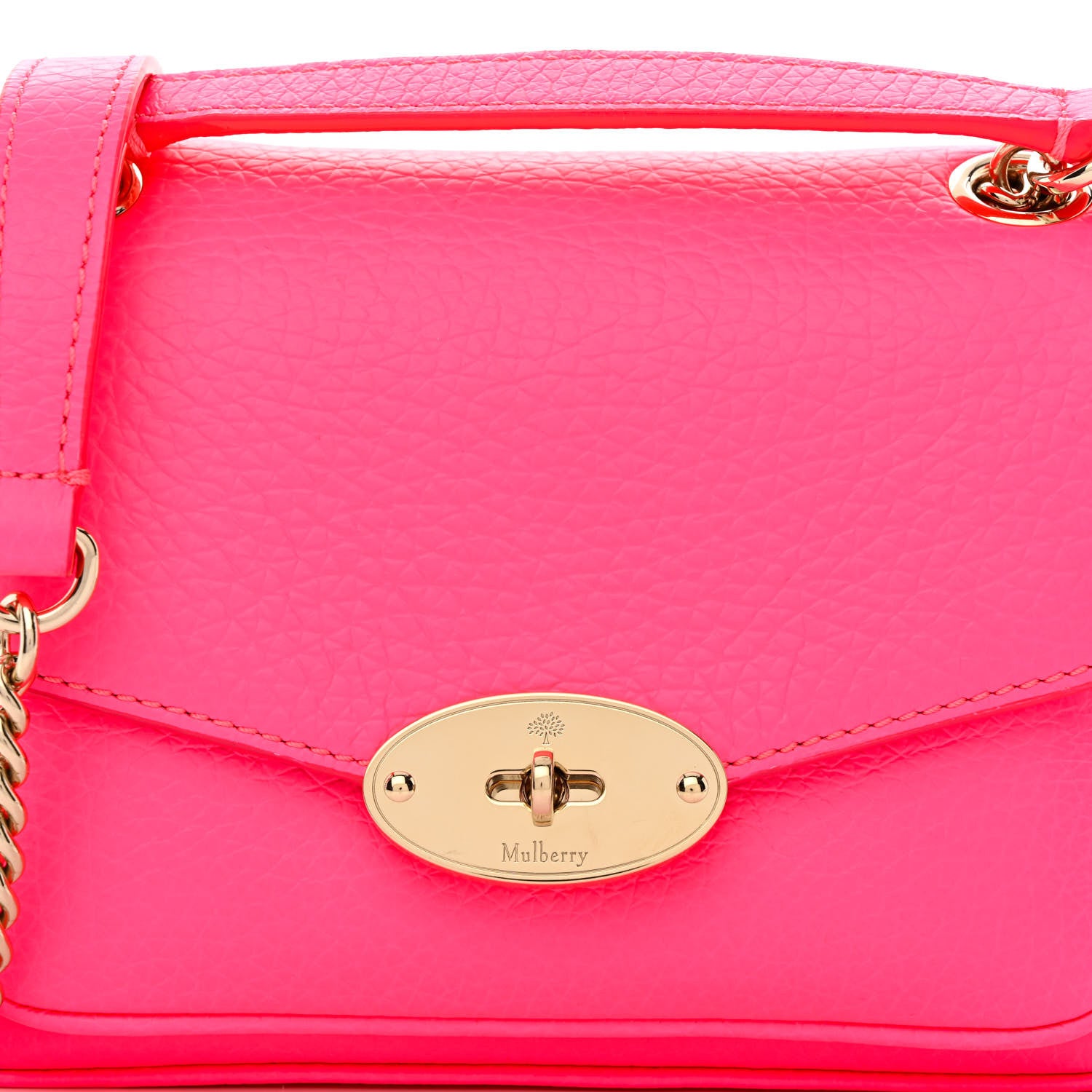 Mulberry Heavy Grained Calfskin Mini Darley Satchel Neon Pink 8 of 10