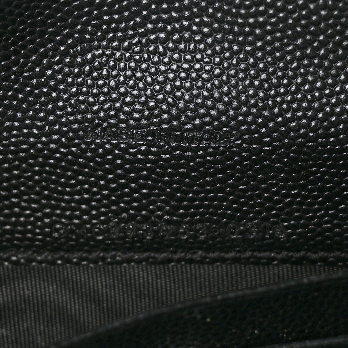 Grain De Poudre Matelasse Chevron Monogram Envelope Chain Wallet Black