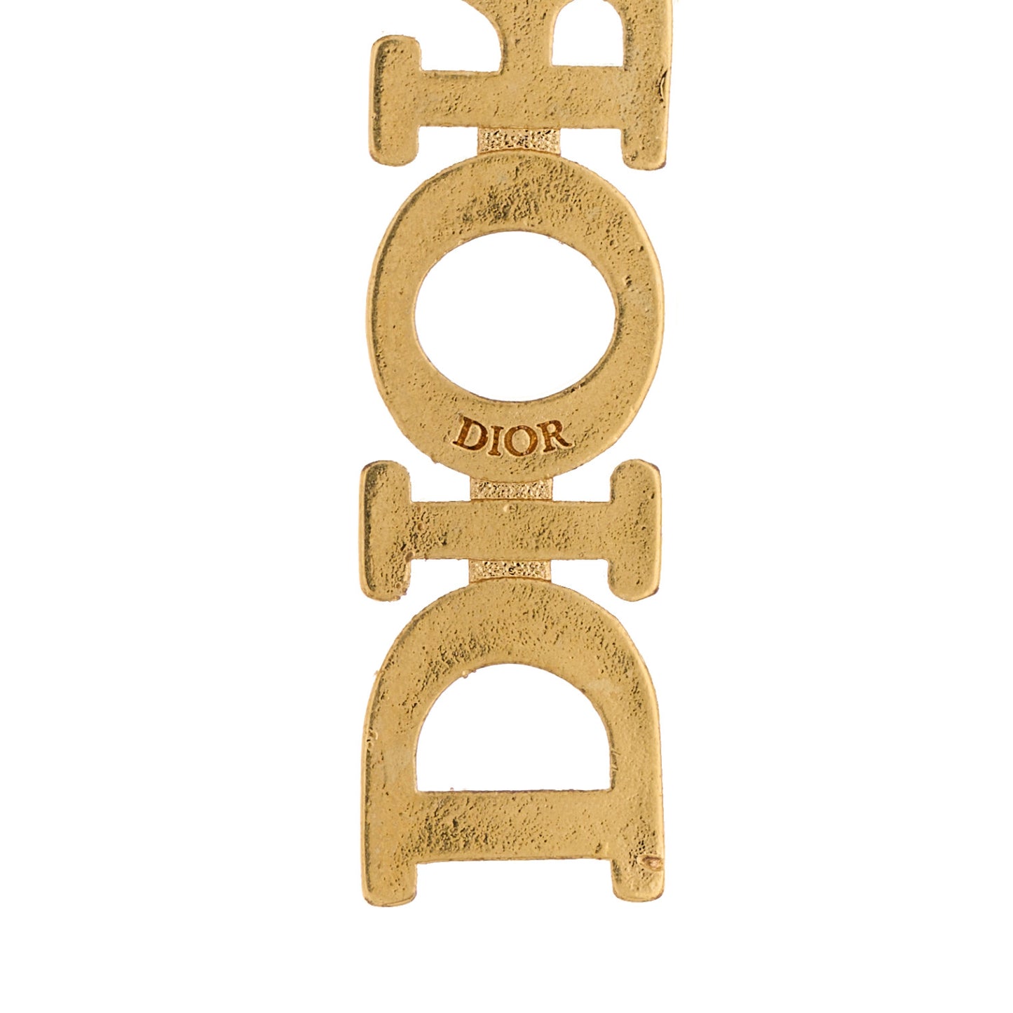 CHRISTIAN DIOR Crystal Dio(r)evolution Logo Hoop Drop Earrings Gold