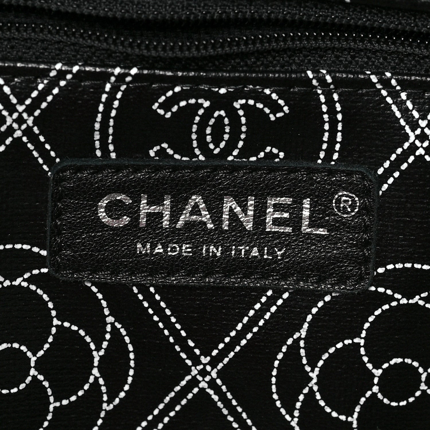 Chanel Coated Canvas Camellia Medium Shopping Tote Black Beige 6 of 8