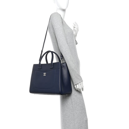 Chanel Grained Calfskin Medium Neo Executive Shopper Tote Dark Blue 2 of 10