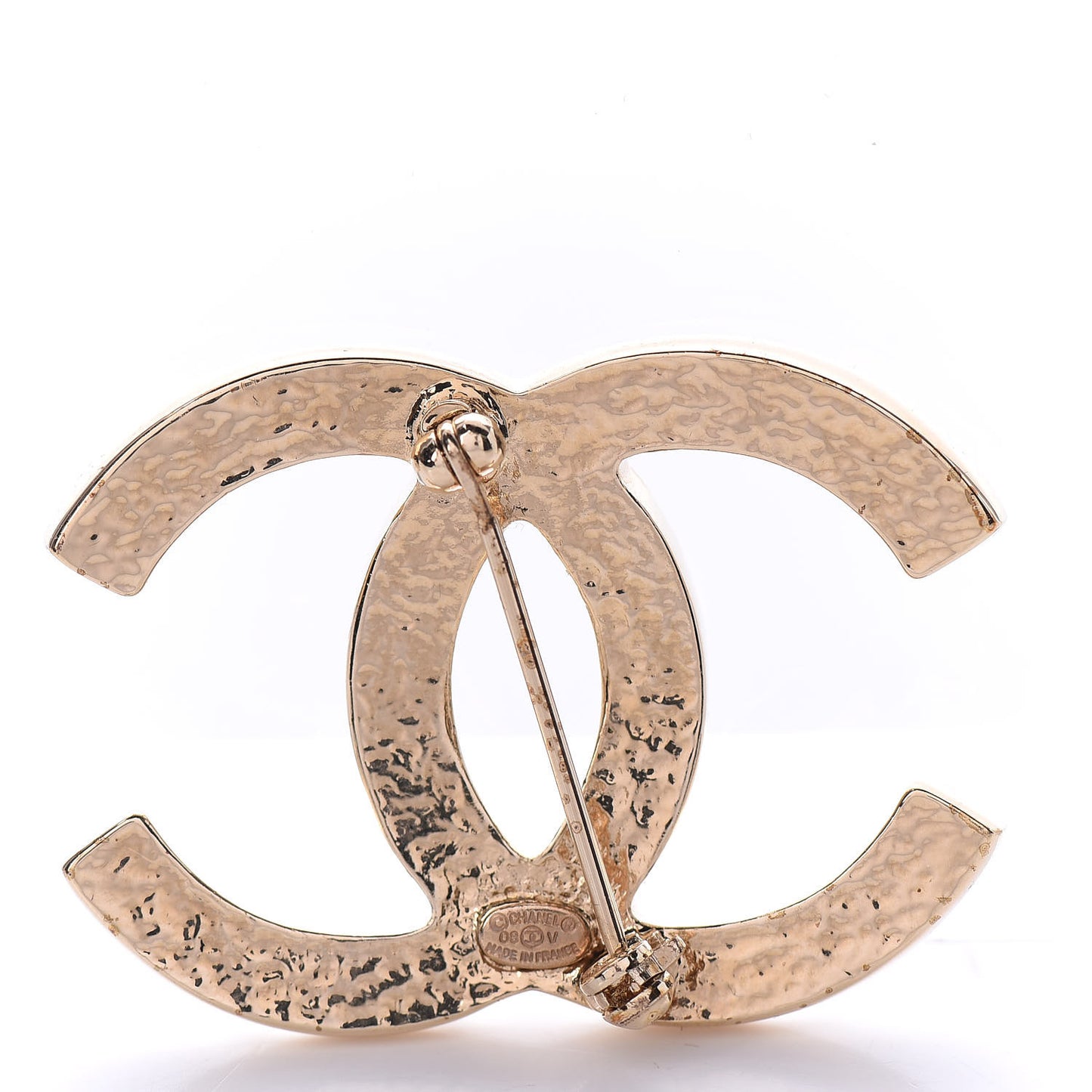 Pearl CC Mini Brooch Gold