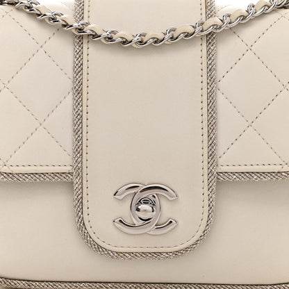 Chanel Lambskin Lurex Quilted Elementary Chic Mini Flap White 8 of 11