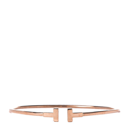 Tiffany 18K Rose Gold Narrow T Wire Bracelet 1 of 5