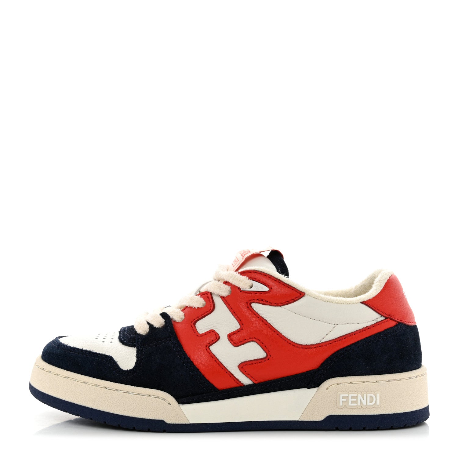 Fendi Calfskin Suede Fendi Match Low Top Sneakers 37 Red Blue 1 of 9