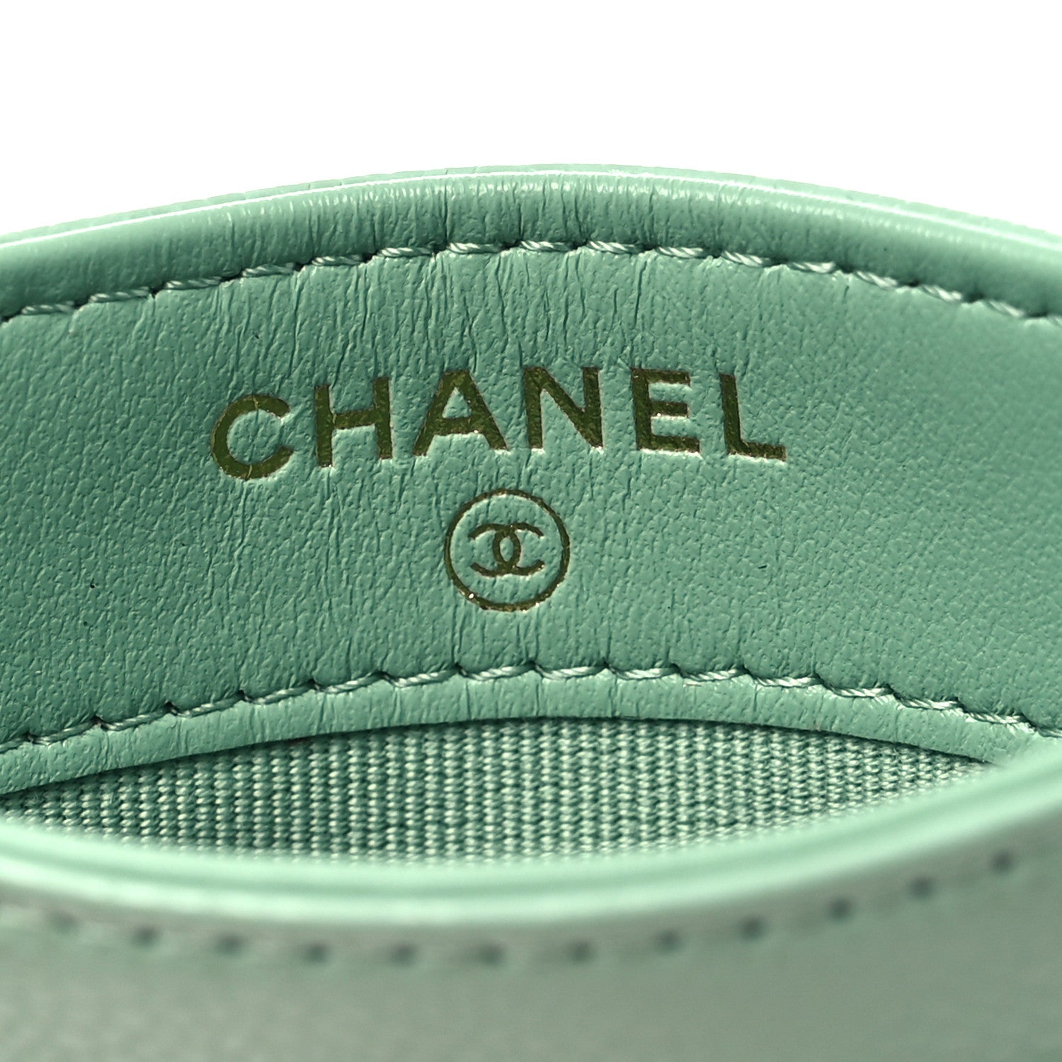 Chanel Caviar Quilted Card Holder Light Green 6 of 9