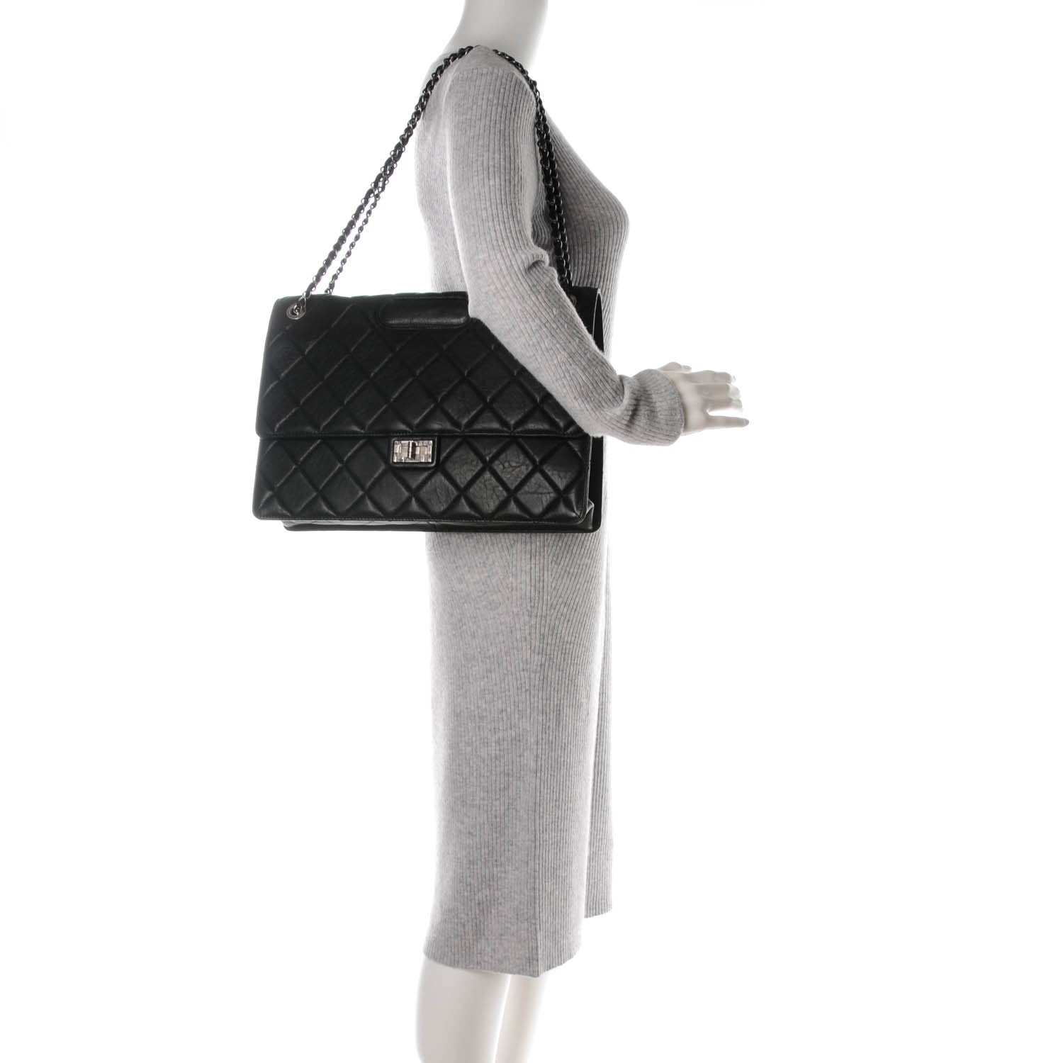Chanel Washed Lambskin Maxi Take Away Flap Bag Black 2 of 7