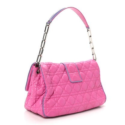 Christian Dior Lambskin Cannage New Lock Flap Pink Purple 3 of 11